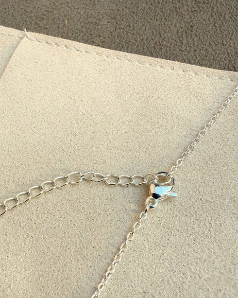 Cadena Corazón Acero Blanco